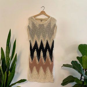 Love By Design Chevron Cream Sweater Dress